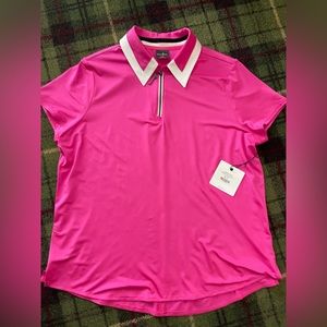 Belyn Key Birdie cap short sleeve polo shirt-golf-resort NWT x-large XL hot pink